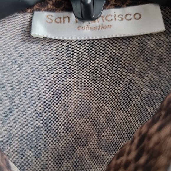 S🐆San Francisco animal print demi-sheer button down 2 shirts - Picture 6 of 7